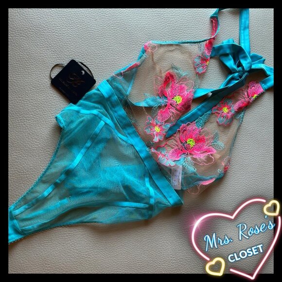 Honey Birdette Christine Turquoise Playsuit in size Medium - Picture 1 of 3